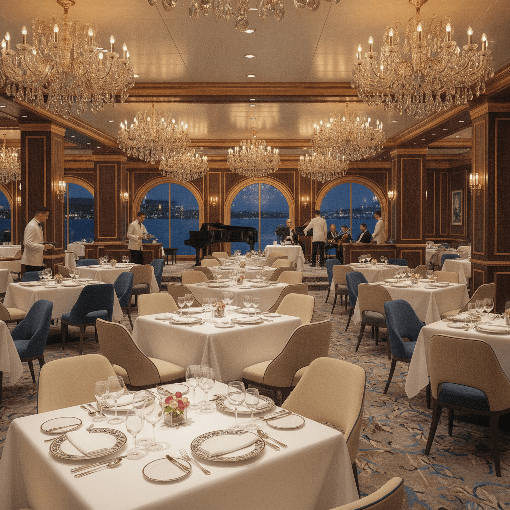 Elegantes Dinner an Bord